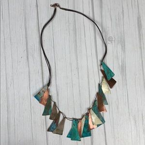 Unique vtg handmade ethnic statement necklace